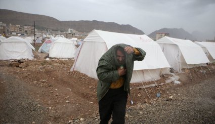 بارش باران در مناطق زلزله زده سرپل ذهاب + تصاویر