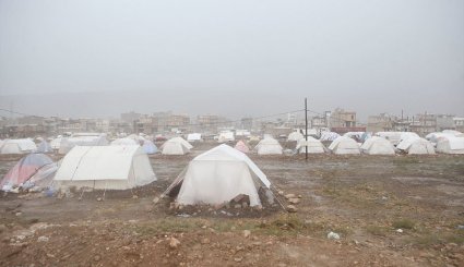 بارش باران در مناطق زلزله زده سرپل ذهاب + تصاویر