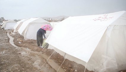 بارش باران در مناطق زلزله زده سرپل ذهاب + تصاویر