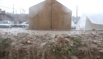 بارش باران در مناطق زلزله زده سرپل ذهاب + تصاویر