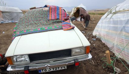 بارش باران در منطقه زلزله زده سرپل ذهاب