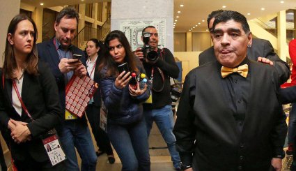  فیگورهای مارادونا در قرعه‌کشی جام‌جهانی