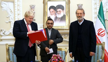 دیدار وزیر خارجه انگلیس با رییس مجلس شورای اسلامی