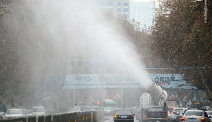 تصاویر/ راهکار جالب چینی‌ها برای آلودگی هوا!