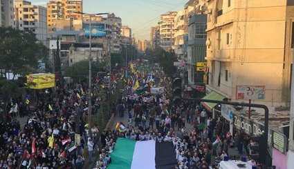 اجتماع عظیم مردم لبنان در حمایت از قدس
