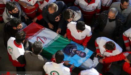 مراسم وداع و تشییع کوهنوردان خراسانی در ورزشگاه تختی مشهد
