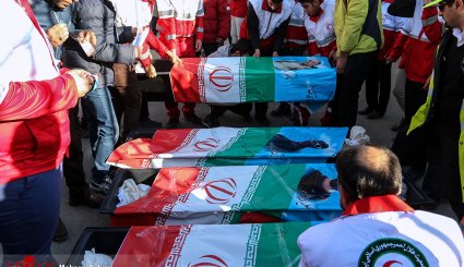 مراسم وداع و تشییع کوهنوردان خراسانی در ورزشگاه تختی مشهد
