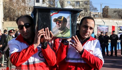 مراسم وداع و تشییع کوهنوردان خراسانی در ورزشگاه تختی مشهد
