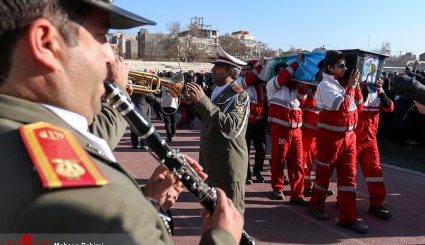 مراسم وداع و تشییع کوهنوردان خراسانی در ورزشگاه تختی مشهد
