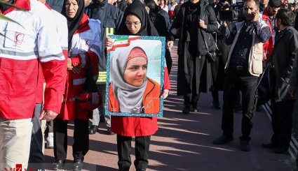 مراسم وداع و تشییع کوهنوردان خراسانی در ورزشگاه تختی مشهد
