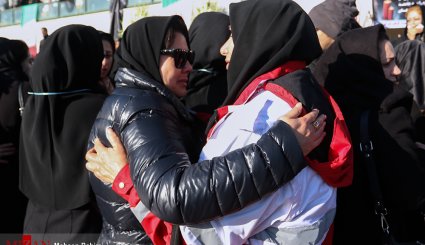 مراسم وداع و تشییع کوهنوردان خراسانی در ورزشگاه تختی مشهد
