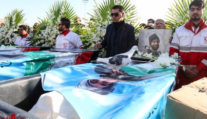 مراسم وداع و تشییع کوهنوردان خراسانی در ورزشگاه تختی مشهد
