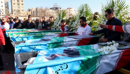 مراسم وداع و تشییع کوهنوردان خراسانی در ورزشگاه تختی مشهد
