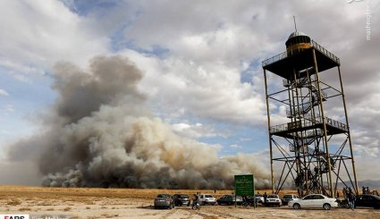 مهار آتش‌سوزی تالاب میقان