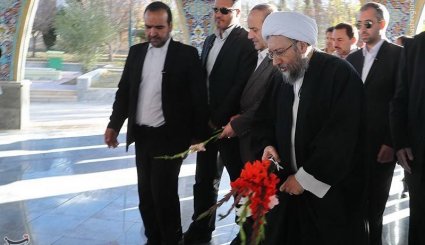  سفر آیت الله آملی لاریجانی به ایلام + تصاویر