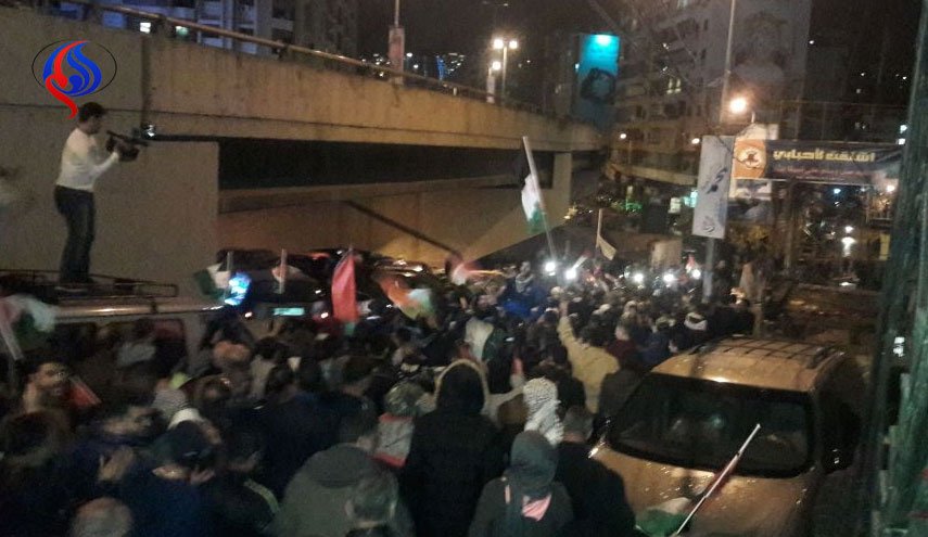 فلسطینیان بیروت در اعتراض به ترامپ راهپیمایی کردند