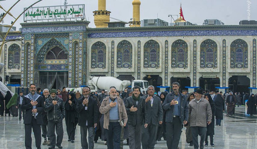 عکس/ بارش باران در بین الحرمین کربلا
