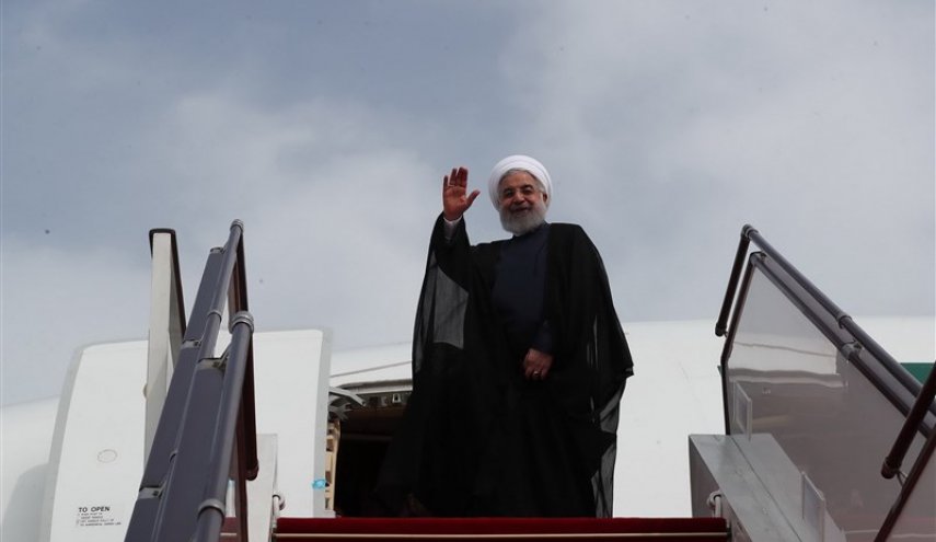 روحانی باکو را به مقصد تهران ترک کرد