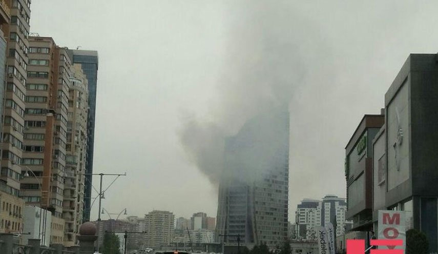 برج ترامپ در باکو آتش گرفت