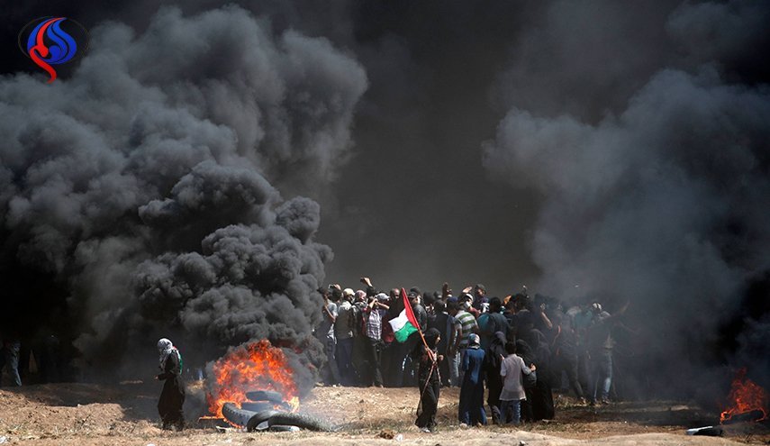 ادامه درگیری ها در فلسطین/ نظامیان صهیونیستی گروه خبری العالم را با گازهای سمی هدف قرار داد/ تعداد شهدا به 61 نفر رسید
