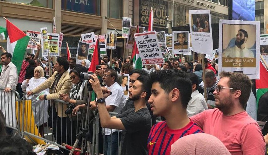 راهپیمایان روز قدس در آمریکا، خروج اشغالگران از فلسطین را خواستار شدند
