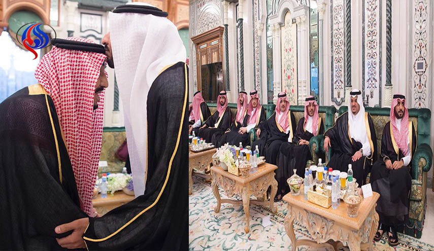 مقرن وابن نايف يدخلون على الملك سلمان بغياب ولي العهد