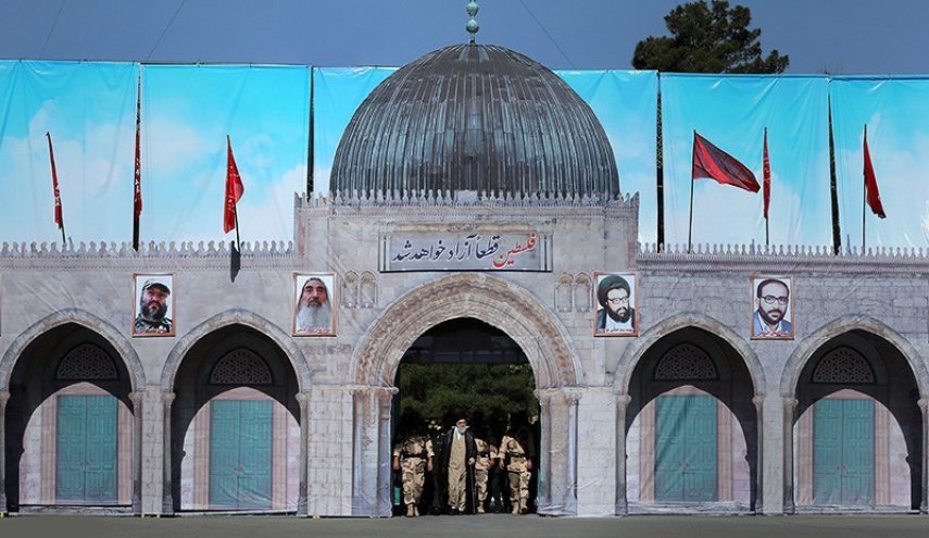ورود «رهبری» به دانشگاه سپاه از مسجد‌الاقصی/ 6 شهید شاخص بر روی نماد فلسطین