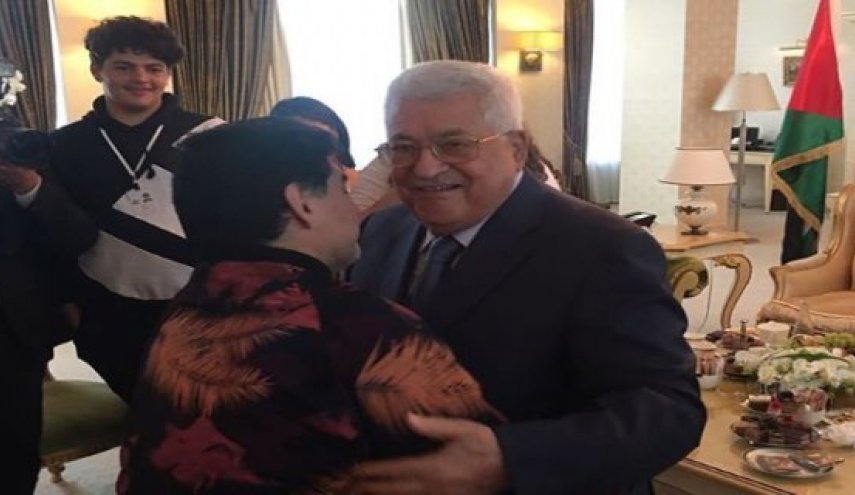 مارادونا در دیدار با «محمود عباس»: قلب من فلسطینی است