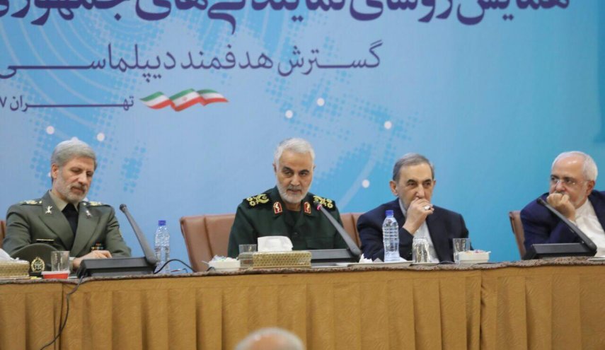 ولایتی، سردار سلیمانی و امیر حاتمی در جمع سفرای ایران در خارج از کشور