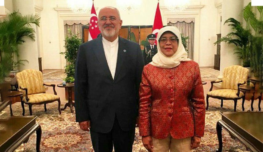 رایزنی وزیر امورخارجه با رئیس‌جمهور سنگاپور
