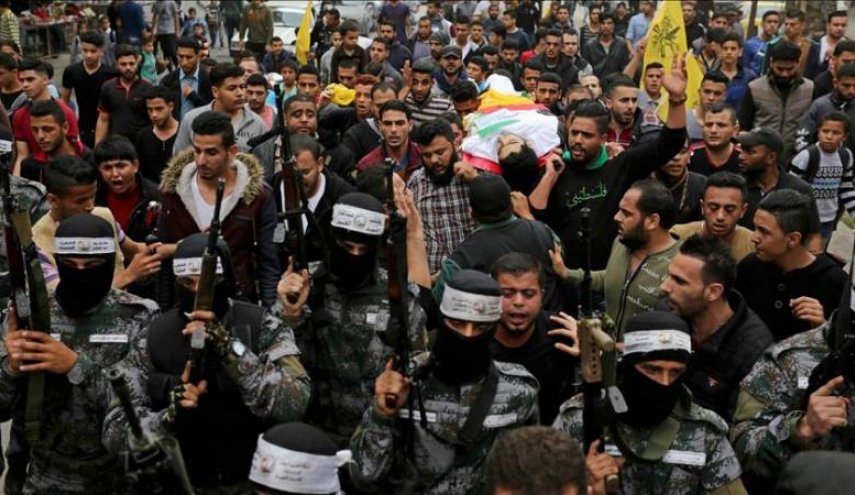 تشییع باشکوه پیکرهای پاک شهدای فلسطینی در غزه