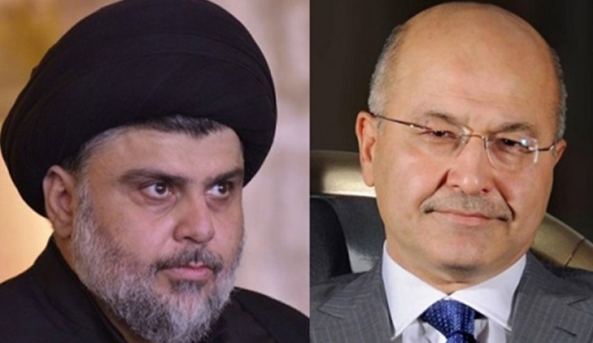 برهم صالح يبحث مع السيد مقتدى الصدر انتخاب رئيس الجمهورية