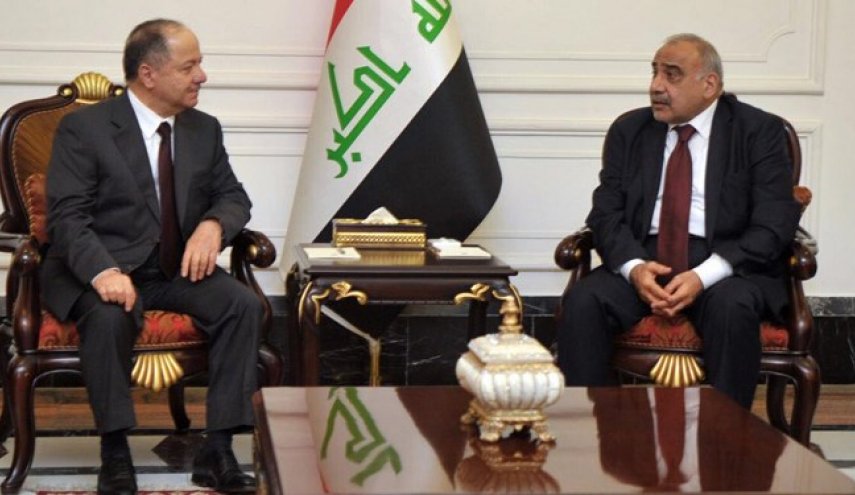 بارزانی بر حمایت از عادل عبدالمهدی تاکید کرد
