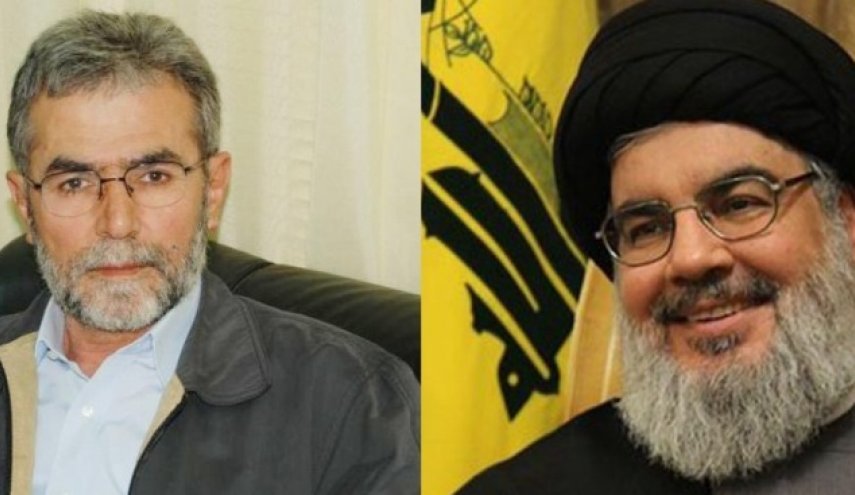 دیدار رهبران جهاد اسلامی فلسطین با سید حسن نصرالله