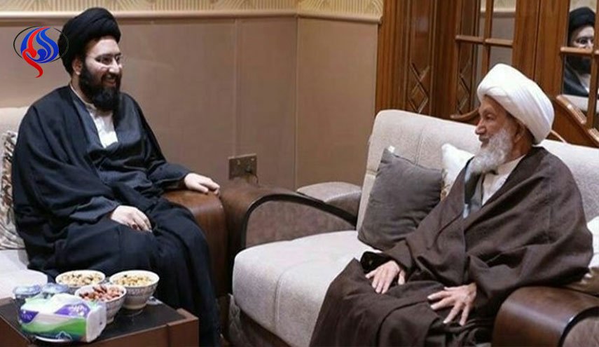 نوه امام خمینی با شیخ عیسی قاسم دیدار کرد