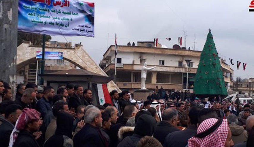 بالصور.. تجمع شعبي في الحسكة تنديدا بتهديدات تركيا