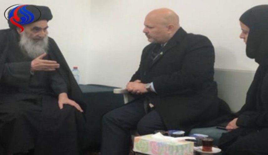  هیاتی از سازمان ملل با آیت‌الله سیستانی دیدار کرد