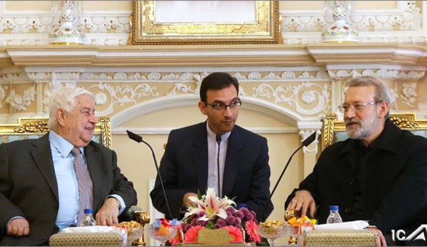 لاریجانی: پایداری ملت سوریه در برابر ماجراجویی های دشمنان به ثمر نشسته است/ ولید معلم: پیروزی های ملت سوریه سبب خشم صهیونیستها و آمریکا شده است