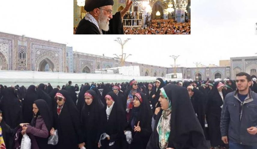 حرم رضوی مملو از جمعیت مشتاق دیدار با رهبر معظم انقلاب