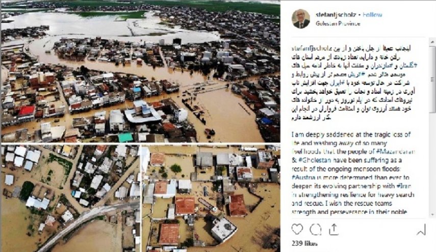 ابراز همدردی سفیر اتریش با سیل‌زدگان شمال کشور
