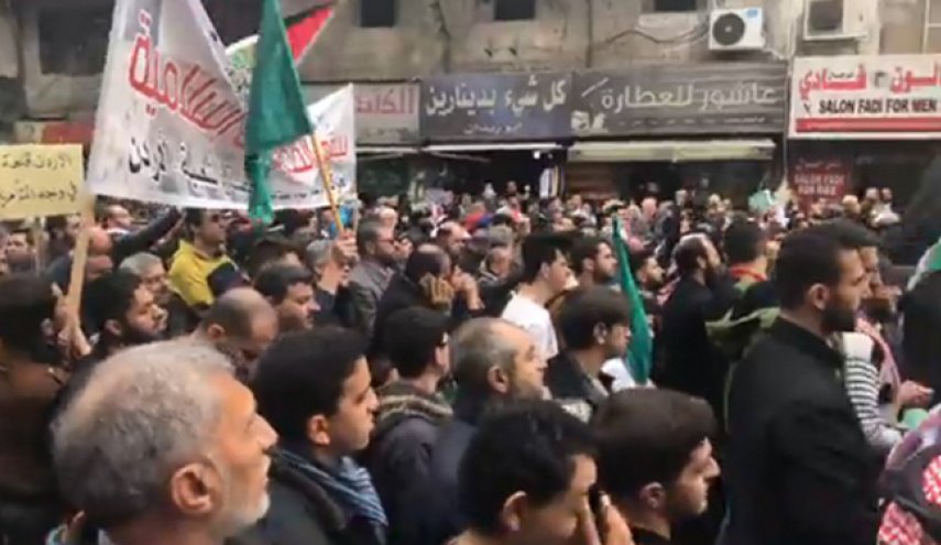 اردنی‌ها شعار آزادی فلسطین سر دادند
