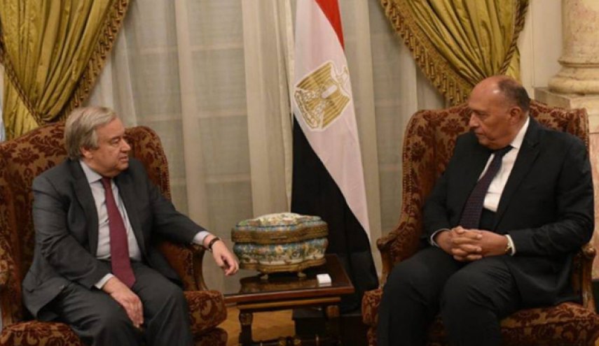 غوتيريش يبحث القضية الفلسطينية والأزمة الليبية مع شكري
