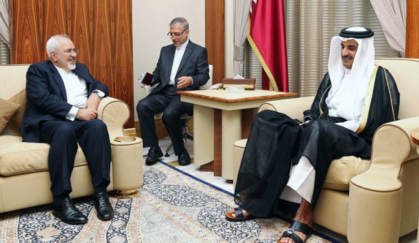 حضور ظریف در ضیافت شام امیر قطر