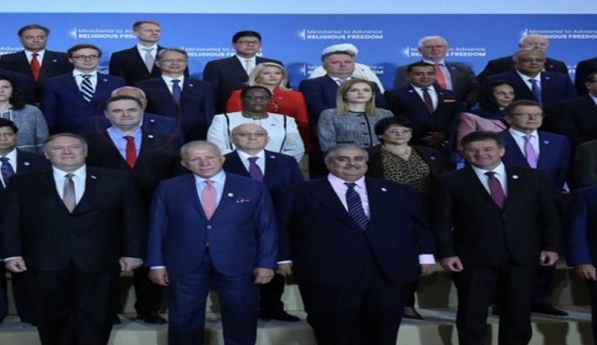 فیلم| وزیرخارجه لبنان حین سخنرانی کاتص نشست واشنگتن را ترک کرد