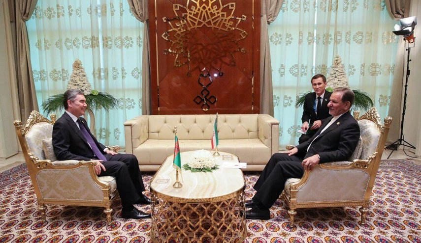 جهانگیری با رییس جمهور ترکمنستان دیدار کرد/ معاون اول رییس جمهور: همکاری‌های ایران و ترکمنستان به نفع پیشرفت منطقه است