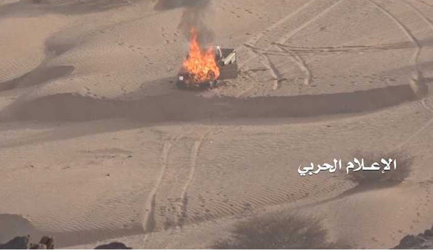 هلاك واصابة مرتزقة في عملية إغارة وتدمير طقم بالجوف
