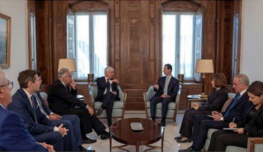 دیدار هیئتی از نمایندگان پارلمان و سیاستمداران ایتالیایی با رئیس جمهور سوریه در دمشق