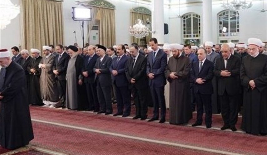 حضور بشار اسد در مراسم میلاد پیامبر(ص) در دمشق + تصاویر
