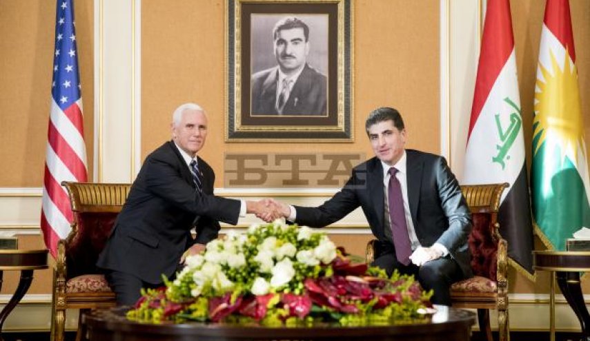 دیدار مایک پنس با بارزانی در اربیل
