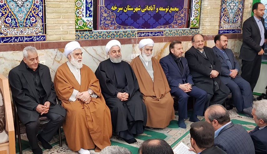 مراسم ترحیم مرحومه فریدون با حضور حسن روحانی برگزار شد